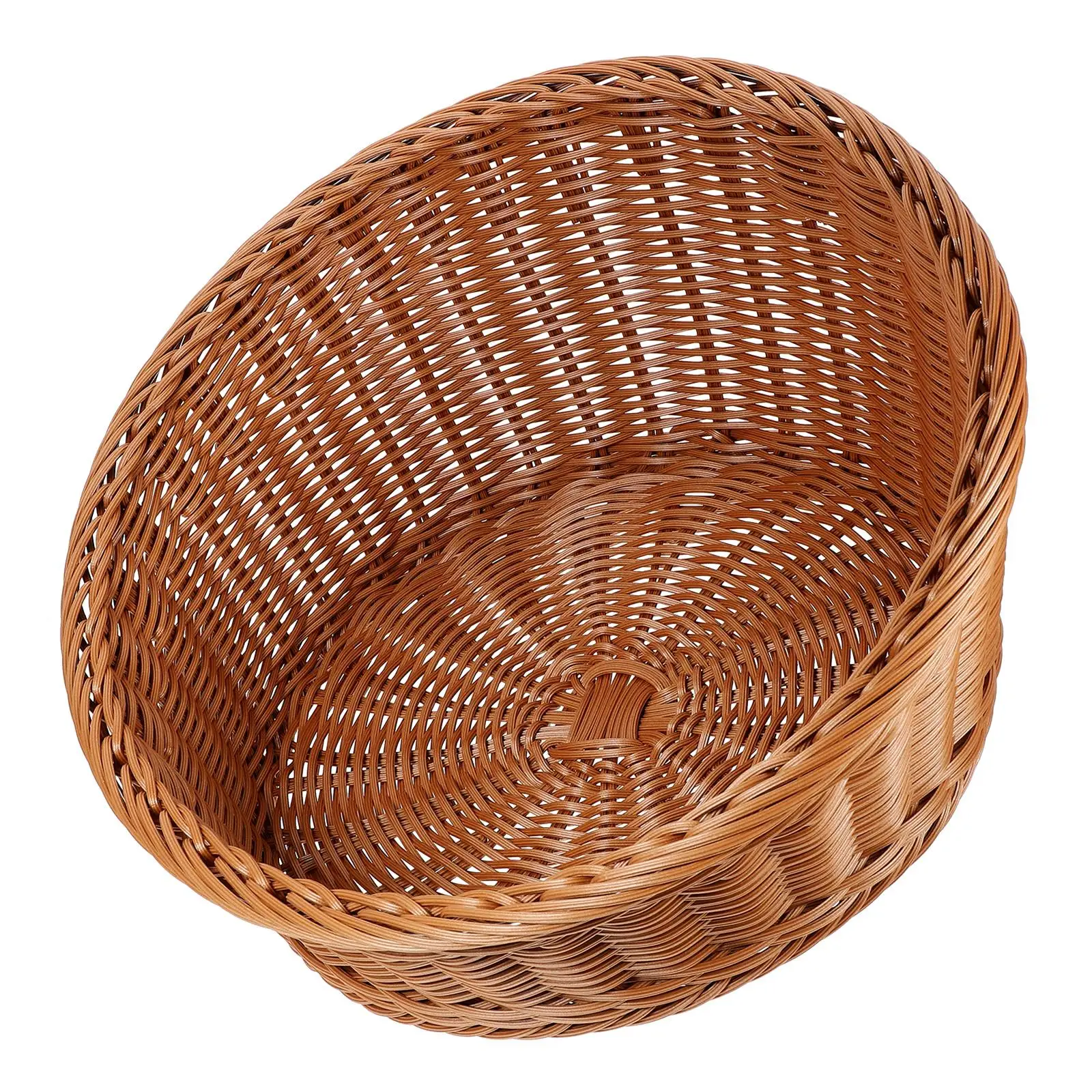 

Woven Basket Rattan Slant Fruit Container Vegetable Party Fruits Multi-function Storage Decorative