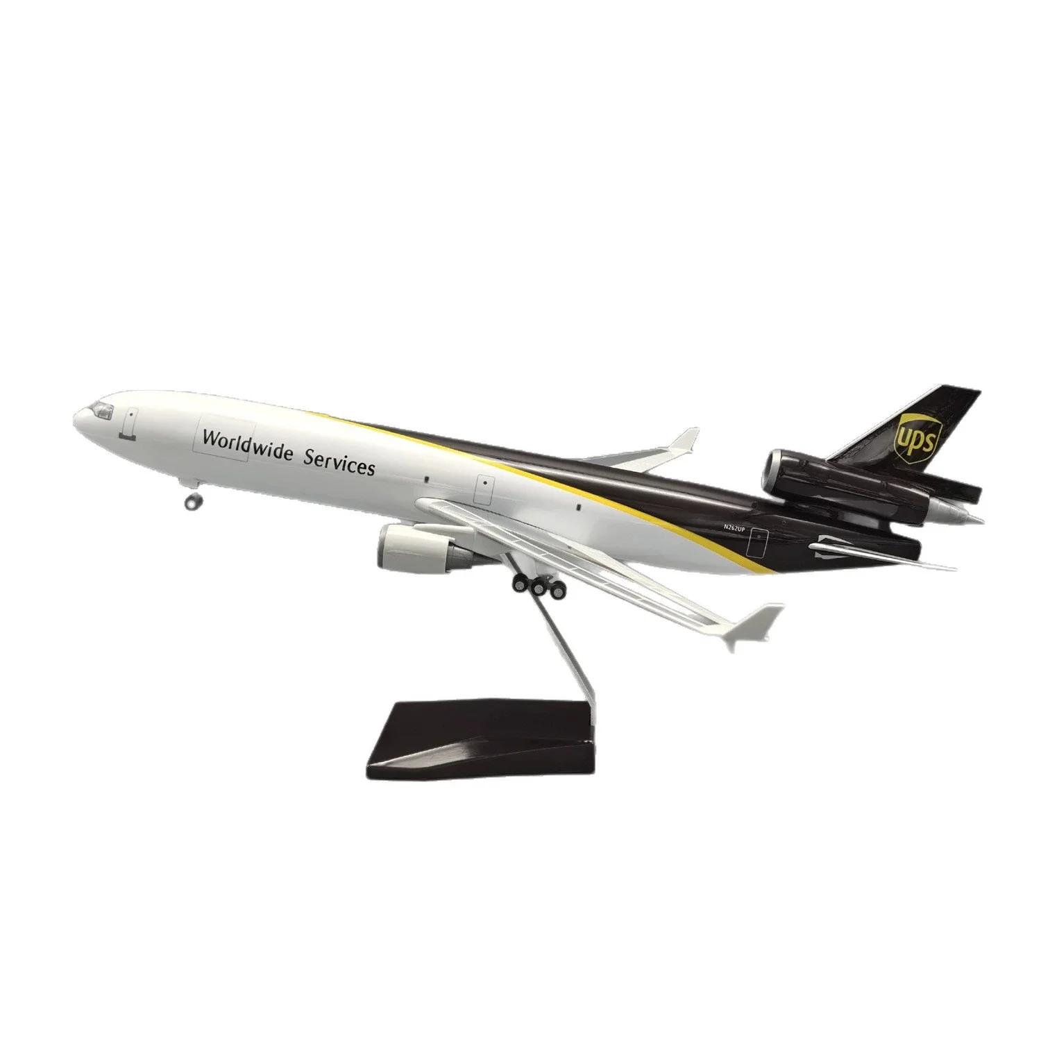 

47cm 1:130 Scale Model Airplanes UPS MD-11 Cargo Aircraft Diecast Resin Assemble Model Plane With LED Light & Wheels Desk Decor