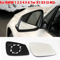 왼쪽 및 오른쪽 파란색 가열 윙 미러 유리 각도 백미러 BMW E84 F48 F20 F21 F40 F22 F23 F30 F31 F34 F10 F07