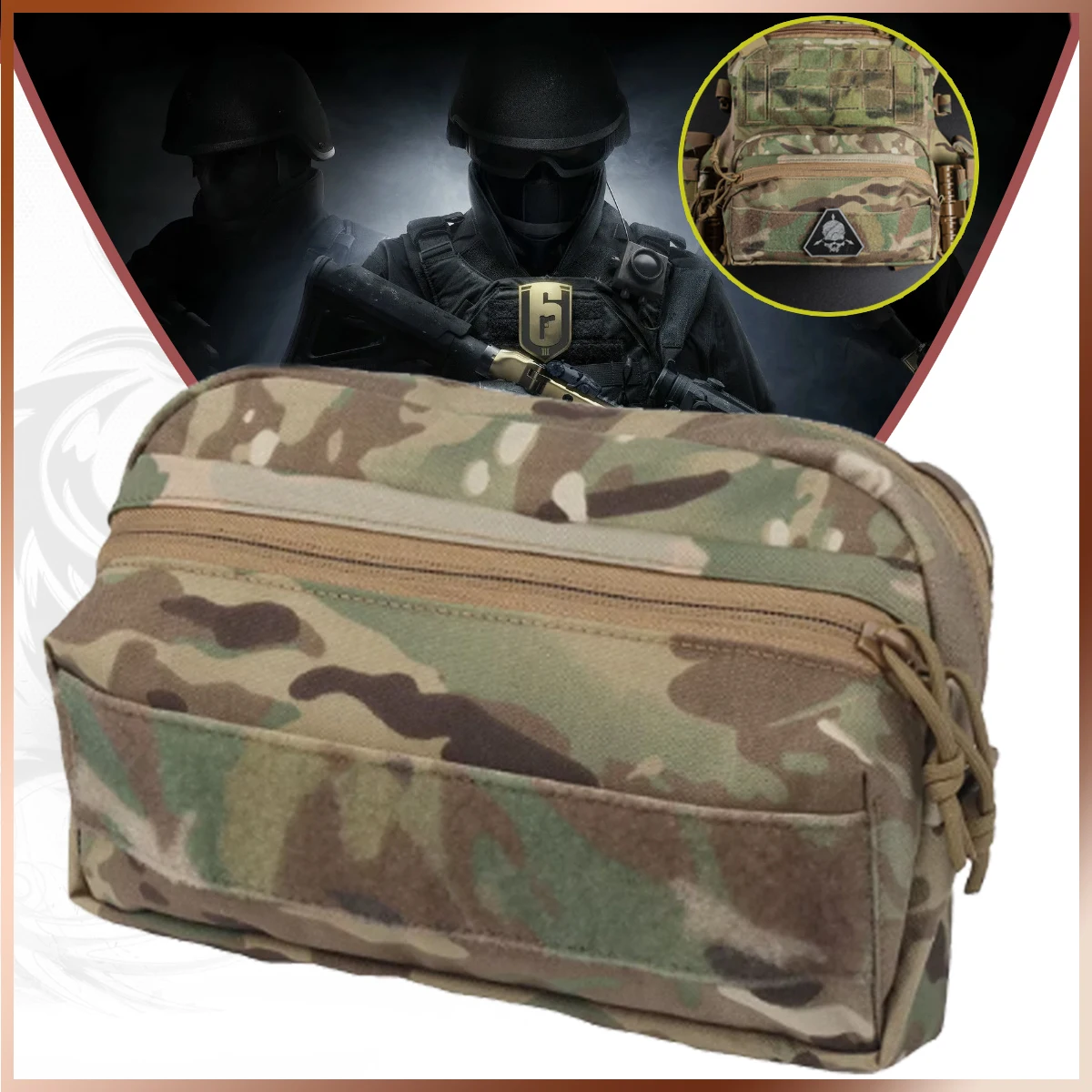 Tactical CCS Airsoft Organizers MOLLE System Double Zipper Utility Cummerbund Expanded Storage Bag for Placard Hunting Vest