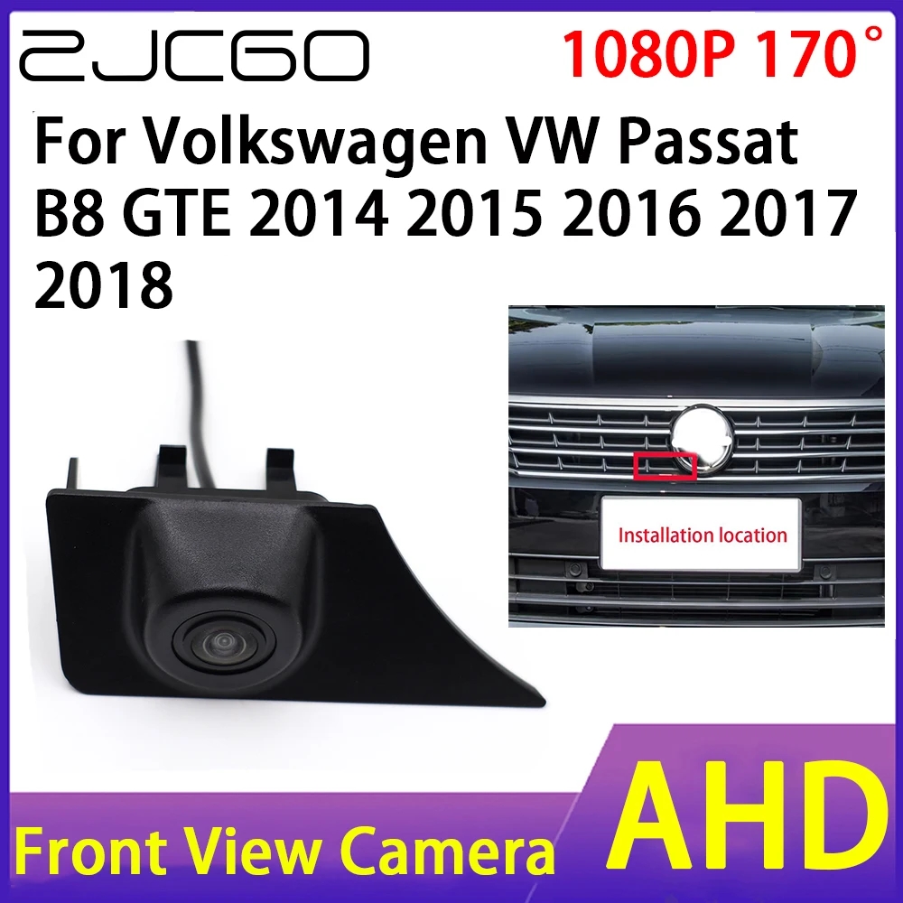 

ZJCGO Front View Camera AHD 1080P Waterproof Night Vision CCD for Volkswagen VW Passat B8 GTE 2014 2015 2016 2017 2018