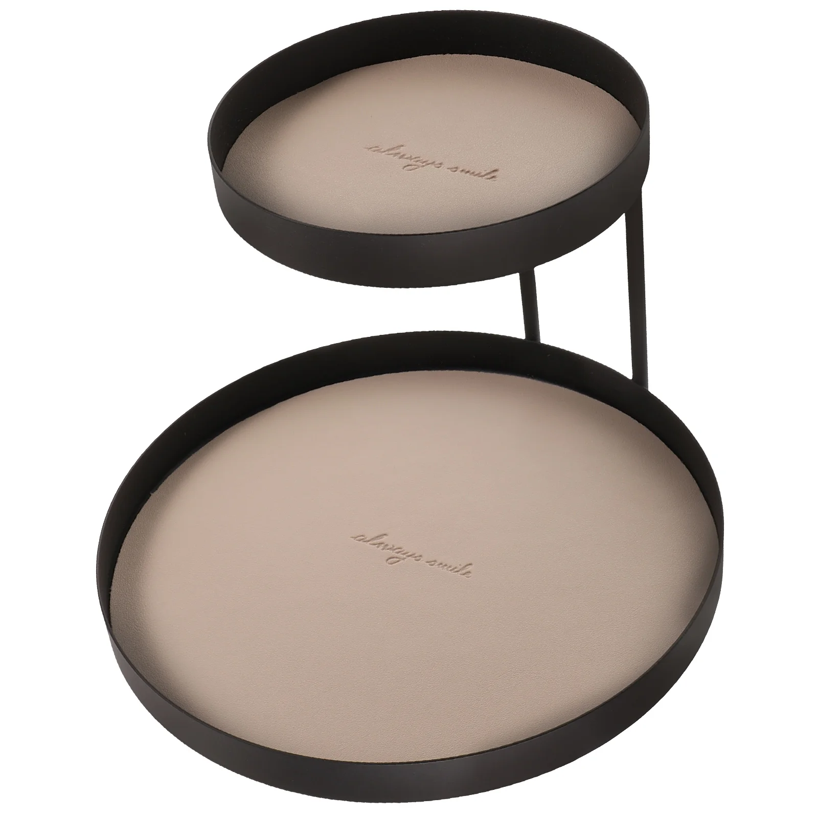 

Double Layer Storage Rack Round 2 Tier Tray Small Top Large Bottom Beige Perfume Jewelry ganizer Display St Home Decor Storage