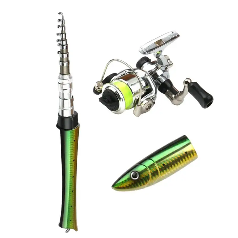 

Small Fishing Rod Foldable Pen Rod And Reel Combo Pocket Rod Fishing Pole Compact Fishing Rod Reel Combo River Fishing Pole For