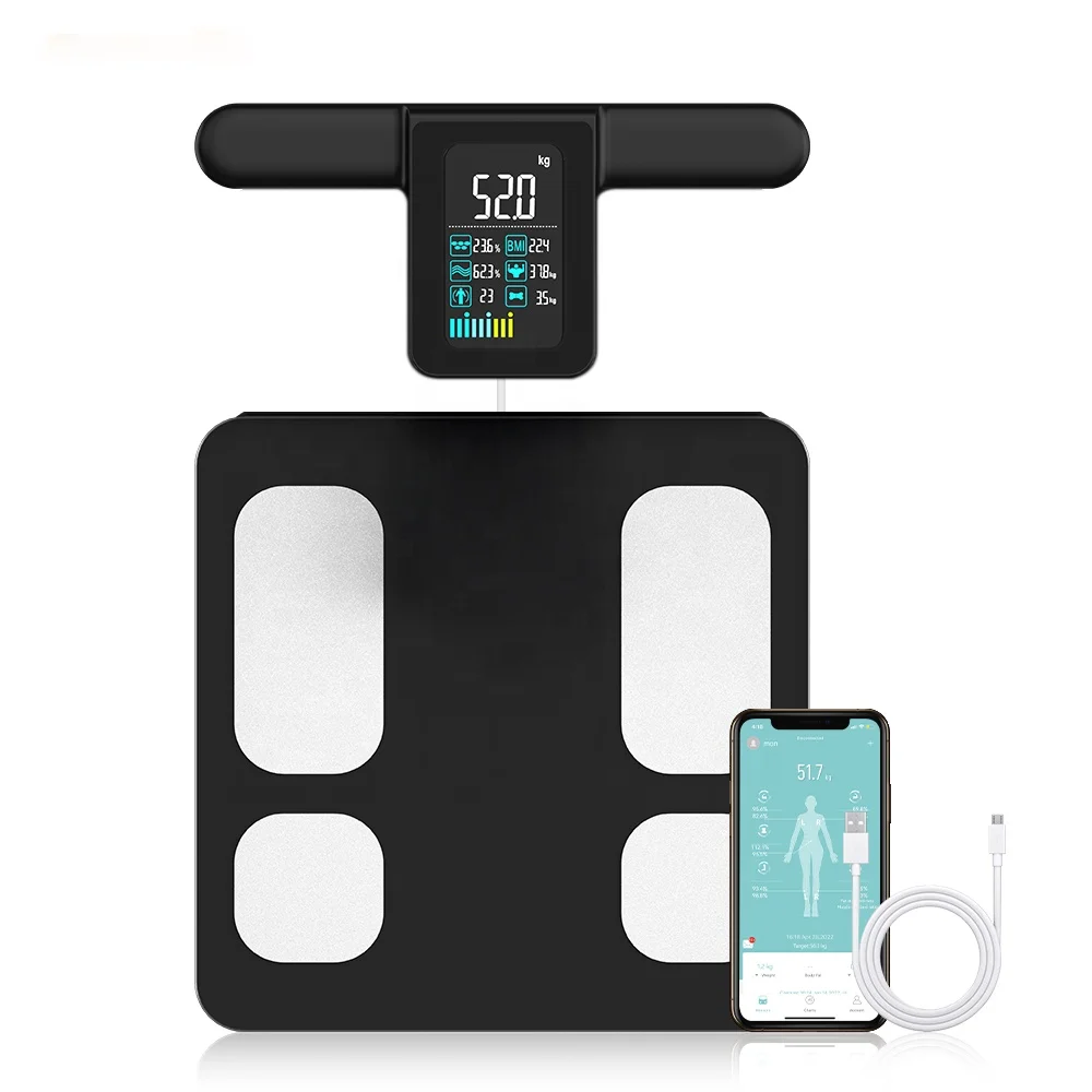 8 Electrodes Smart Full Body 3d Weight Fat Analysis Weighing Scale With Bmi Data App