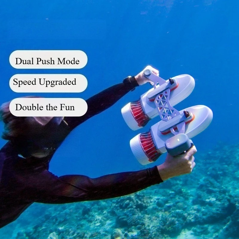 Underwater Thruster Dual Push Model Large Battery Recreational Water Booster for Pool Diving