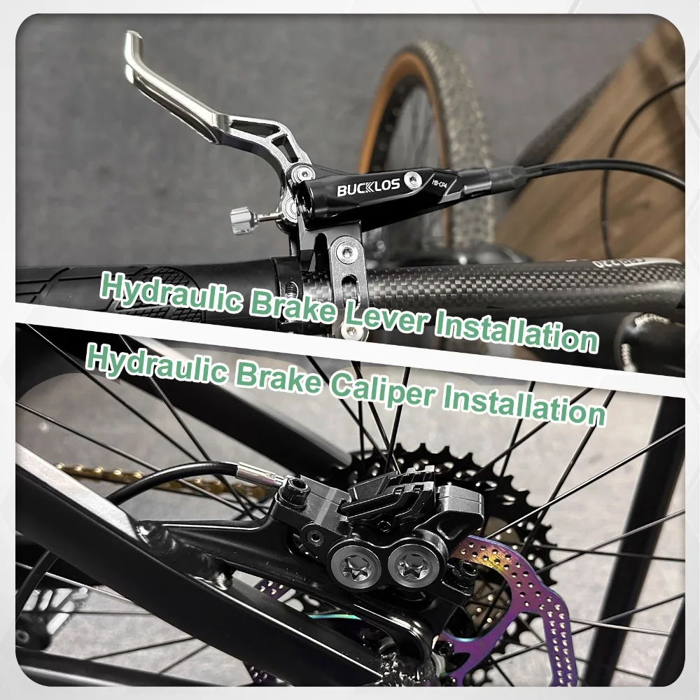 BUCKLOS 4-Kolben MTB Hydraulische Bremsen Fahrradbremse Vorder- und Hinterradbremse 850mm/1550mm Fahrrad-Scheibenbremse für MTB Fahrradzubehör – Detail 4