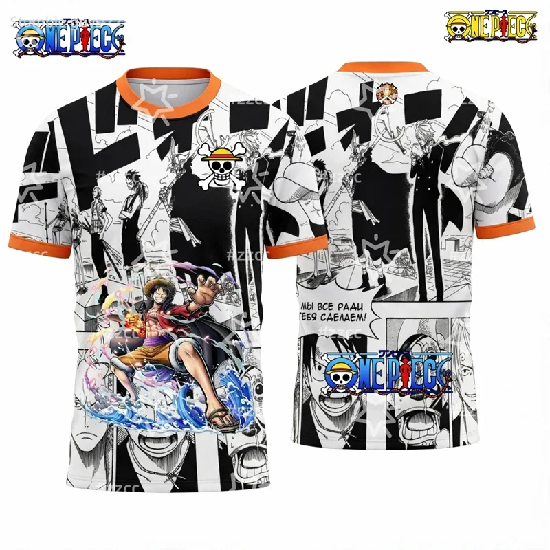 Kinder One Piece T-Shirt Ace Fire Print Sommer Lässige Jungenkleidung Mädchen Kurzarm Herren Jersey Outdoor Tops