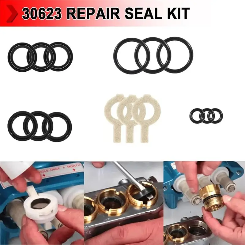 A21F-30623 Seal Kit, Pump Washer Seals Kit Fits For Cat Pump 30 31 34 310 340 350 Model Frame Plunger Pump