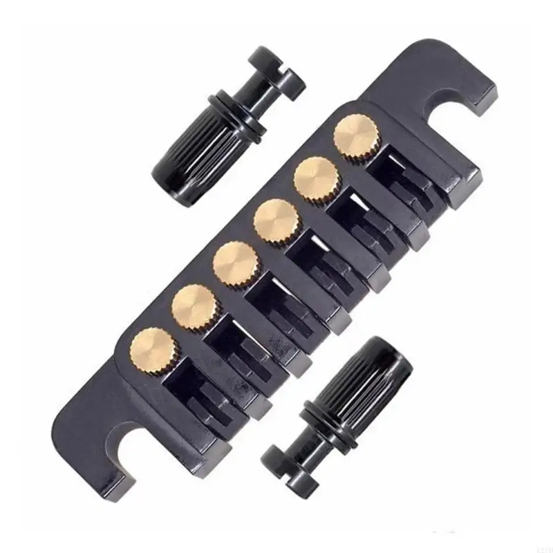   Vintage Guitar Bridge Tailpiece with Studs & Inserts Replacement Bridge Stop Bar