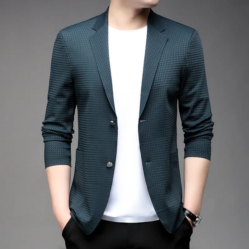 F1017 new men\'s spring and autumn business fashion tops casual groom suit dress