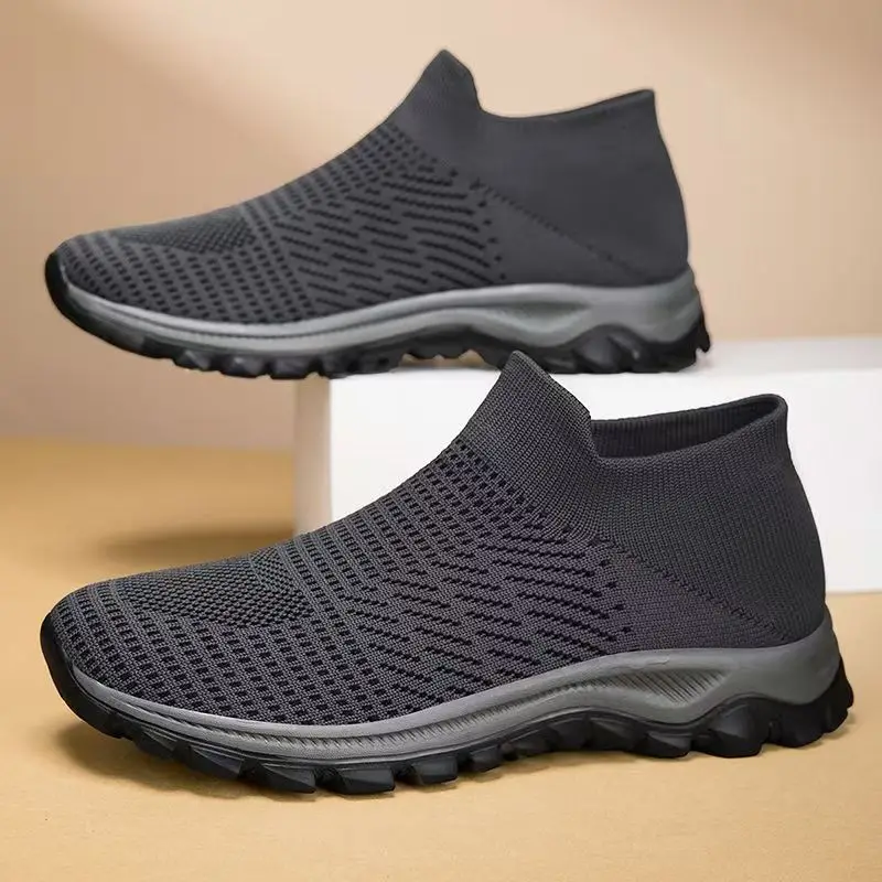 Men 2026 New Air Mesh Big Size Casual Sneakers Spring Autumn New Unisex Loose Round Toe Middle Aged And Elderly Walking Shoes