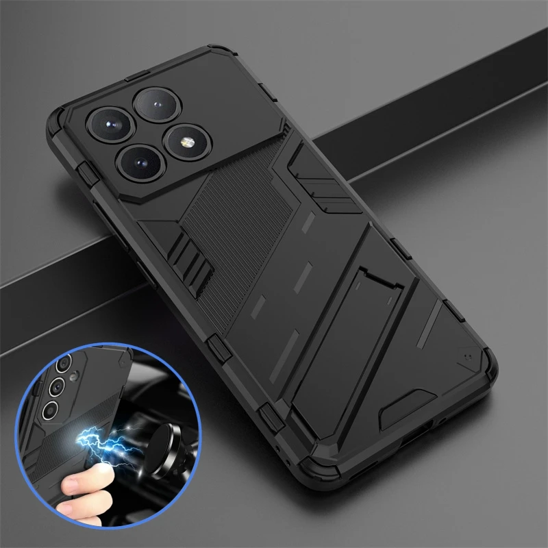 For Xiaomi Poco F6 Pro 5G Case Magnetic Kickstand Shockproof Armor Phone Case For Poko Little F 6 Pro F6Pro PocoF6Pro Back Cover