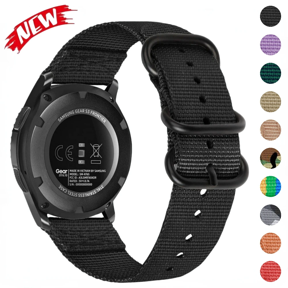 

22mm Nylon Loop Strap for Huawei Watch GT GT-2-3Pro 46mm Bracelet for Samsung Watch 46mm/3 45mm/Gear S3 Classic/Amazfit GTR Band