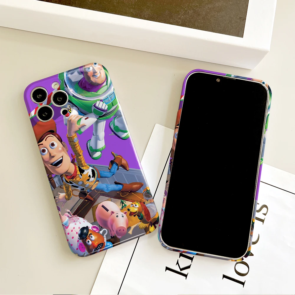 MINISO B-Buzz L-Lightyear Phone Case For IPhone 16 15 14 13 12 11 Plus Pro Max Mini All-inclusive Glossy Hard Cover Film Shell