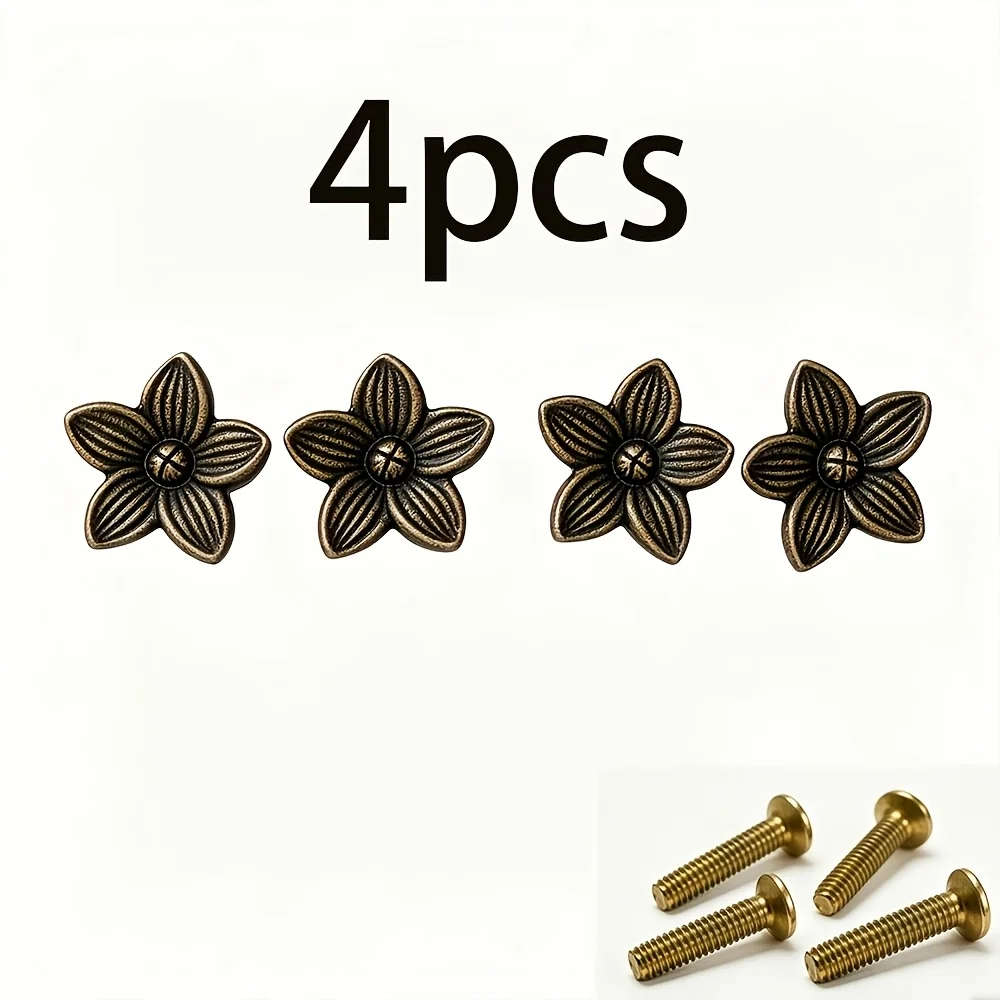 4 pieces of vintage pattern handles for furniture accessories. Creative DIY items. Made of zinc alloy. Handmade. Vintage decorat