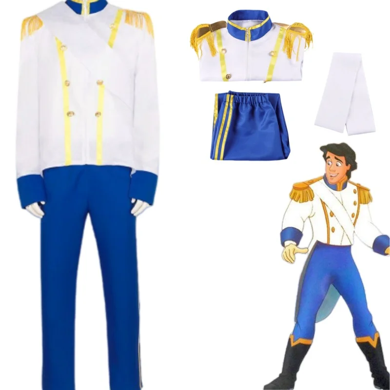 Deluxe Disney The Little Mermaid Prince Eric Costume Cosplay Disguise Carnival Performance Party Clothing Adult Birthday Gifts