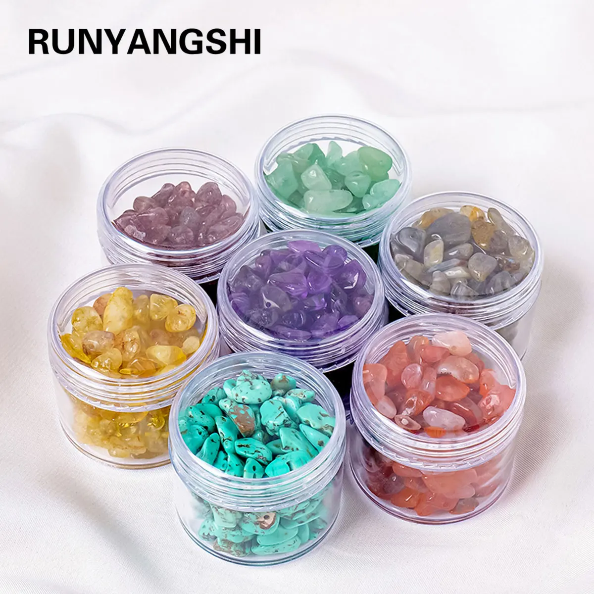 1box Natural Crystal Stone Seven Chakras Mineral Specimen Collection Box Healing Stone Energy Quartz Yoga Aura