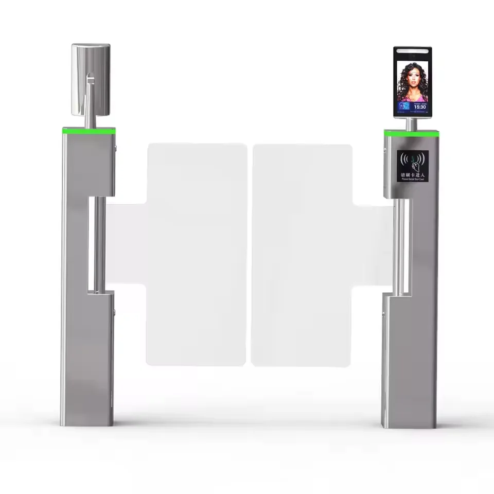 Full Automatic Bi-directional Stainless Steel Flap Swing TurnstileAccess Control Barrier Gate For Office Gym Mall