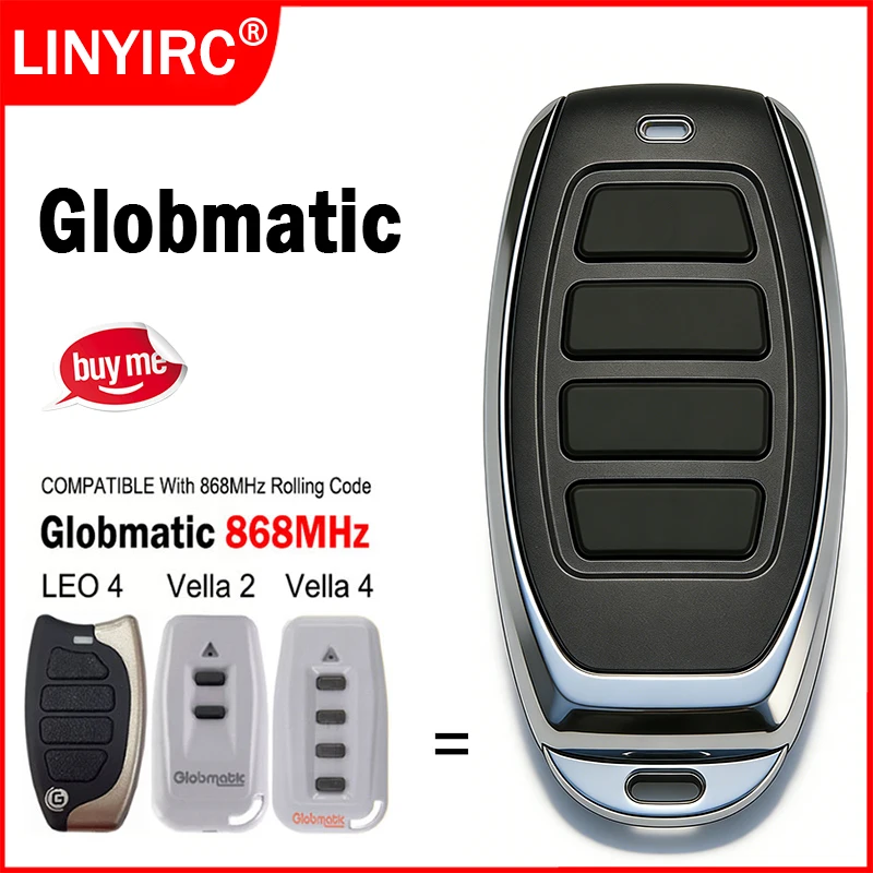 

Globmatic 868MHz Garage Remote Control GLOBMATIC Vella Vella2 Vella4 LEO 4 Gate Remote Control Garage Door Opener Transmitter