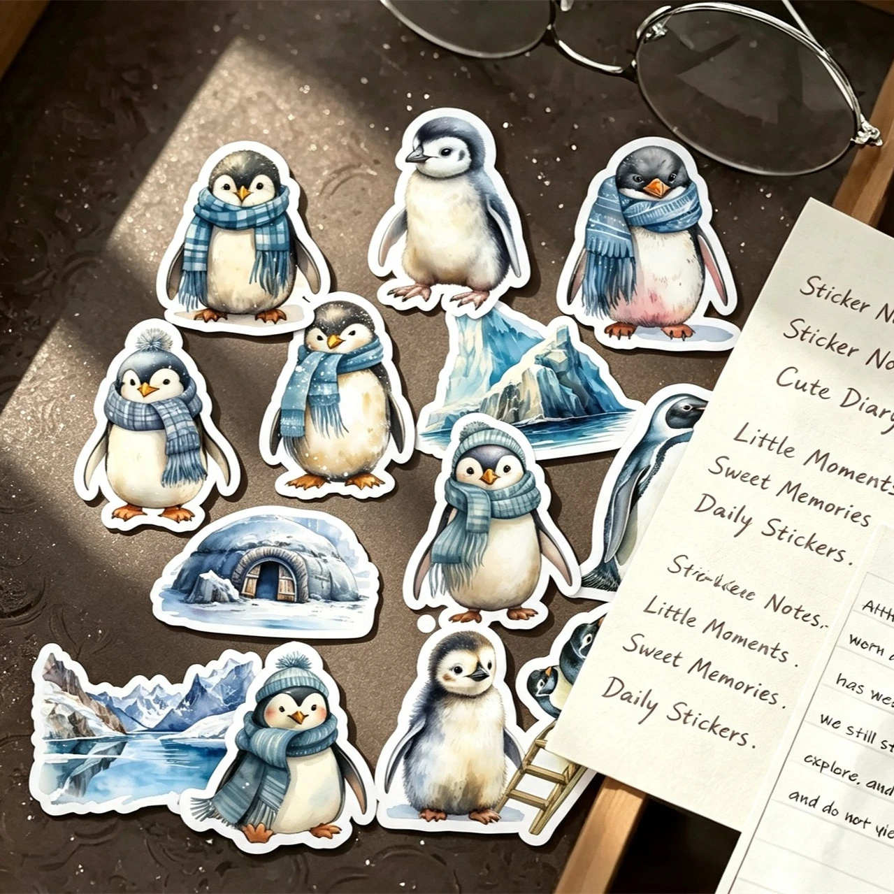 17/34/51pcs Cute Homemade Penguin Stickers Fashion Decoration Luggage Phone Skateboard DIY Scrapbooking Junk Journal Supplies