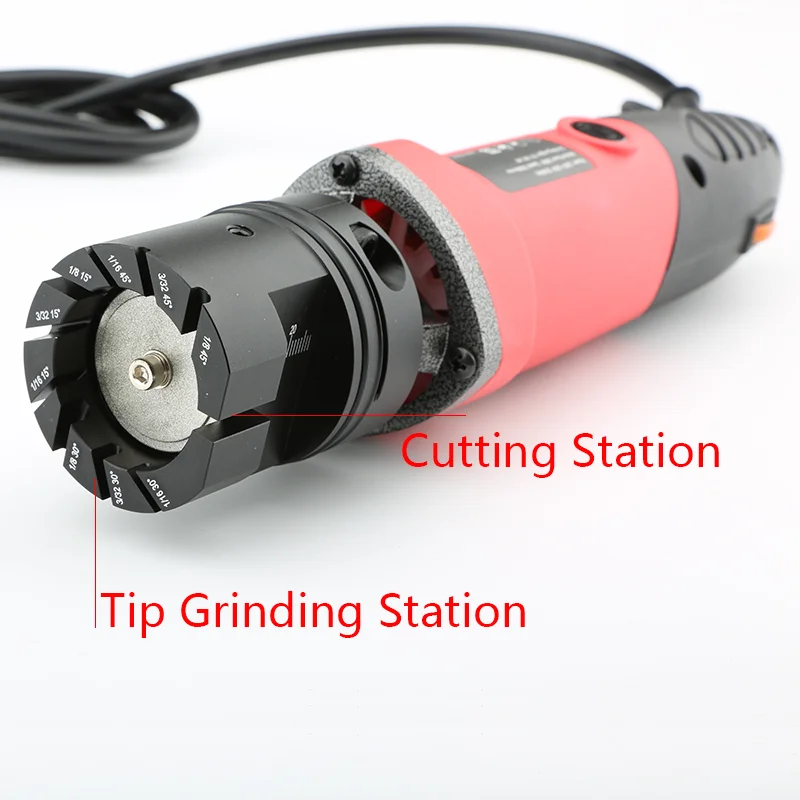 Handheld Tungsten Electrode Grinder 220V Dustproof  Portable Tungsten Sharpener for Electrode 1/8 1/16 3/32 inch 15 30 45 degree