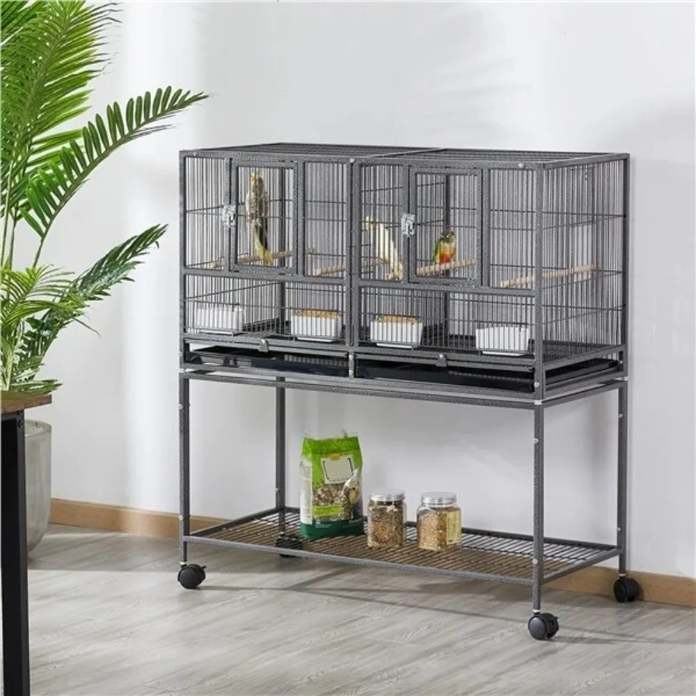 

Stackable Divided Breeder Parakeet Bird Cage for Canary Cockatiel Parrot Finch