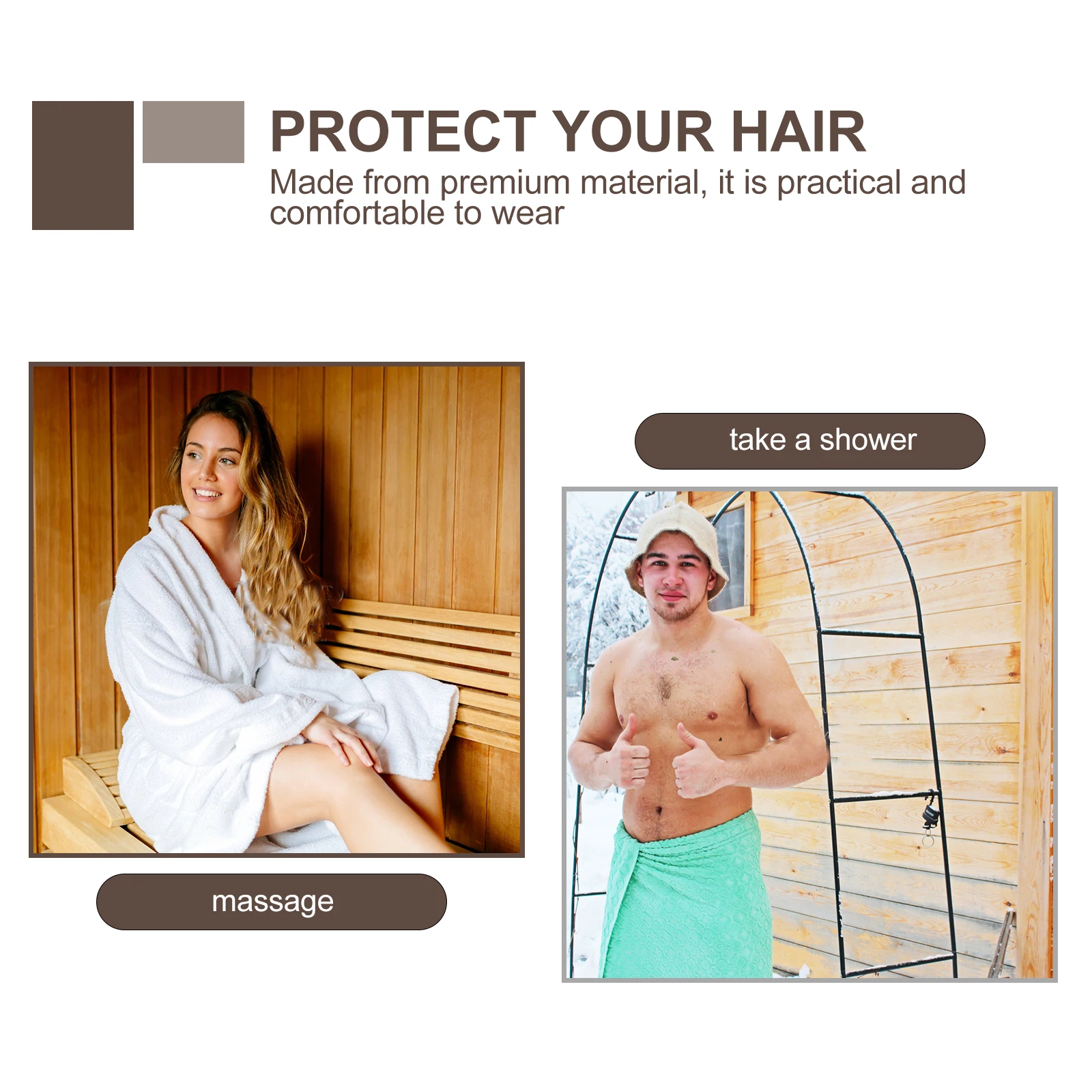 

Thickened Bathing Hat Reusable Water Absorbing Felt Bath Cap Lightweight Portable Shower Hat For Men Women Dry Steam Room Spa