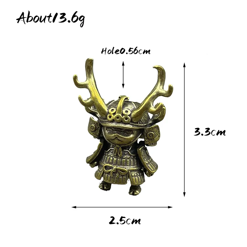 Japanese Pirate Antlers Samurai Doll Paracord Bead Knife Lanyard Brass Charms EDC DIY Bracelet Accessories for Keychain Pendants