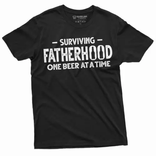 

Men's Funny surviving fatherhood shirt new dad daddy father's day gift tee