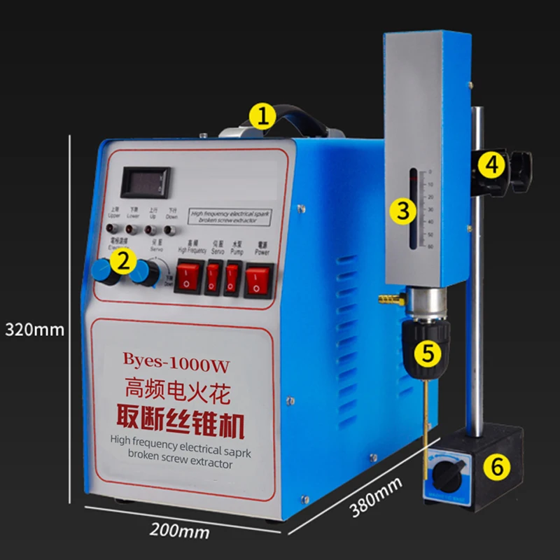 500W Electrical Discharge Machining Breaking Tap Screw Drill Tap Electromechanical Pulse EDM Drilling Machine High-Frequency