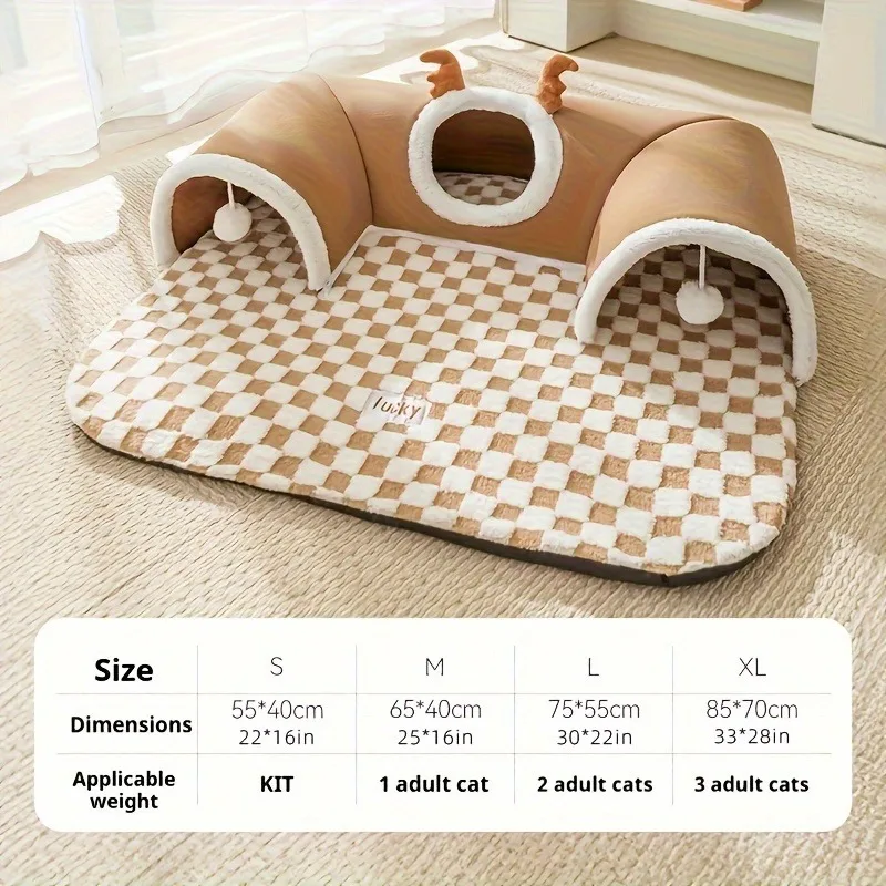 Cats Accessories Plush Cats Bed for Winter House Warm Pet Products Beds Mat Puppy Basket Accessory Houses and Habitats Cushions