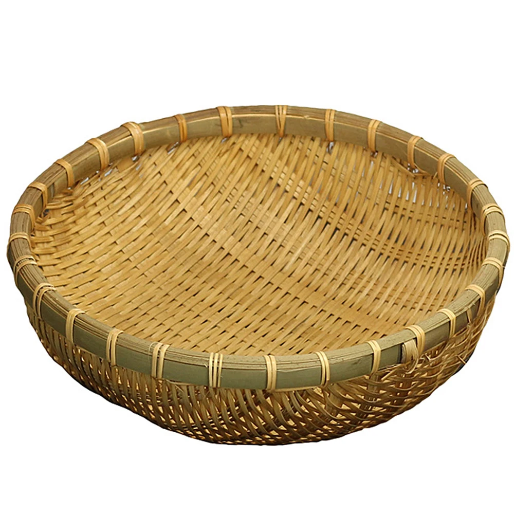 

Bamboo Food Serving Basket Woven Picnic Basket For Snacks Bread Fruits Nuts Serving Tray Outdoor Indoor Decoration Container