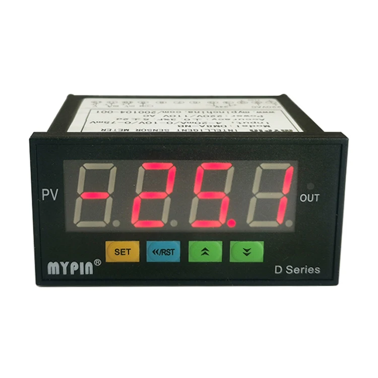 24V AC/DC Economic Functional Digital Pressure Indicator 4-Digit Display 4-20mA/0-10V/0-75mV Input No Output Operating