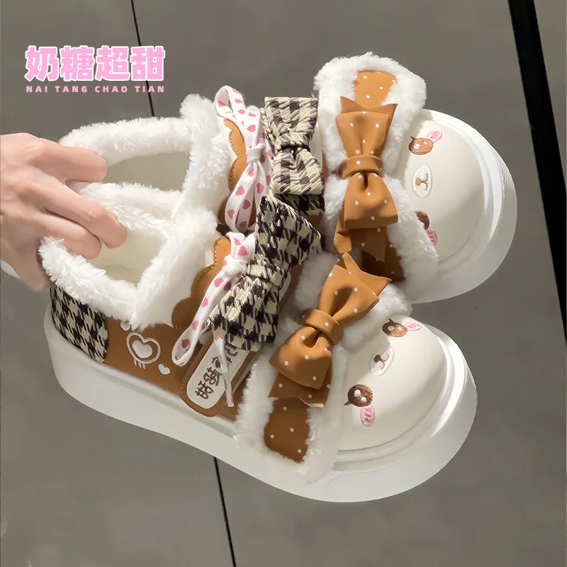

Milk Candy Super Sweet Original Lolita Dessert Rabbit Student Sports Shoes Thick Bottom Flat Bottom Lo Running Board Shoes Winte