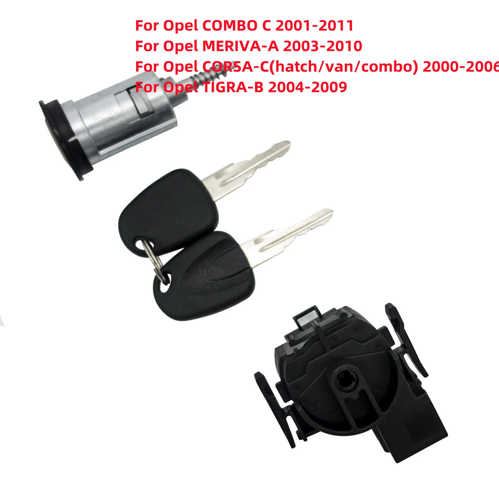 Ignition Switch & Barrel & 2 Keys For Vauxhall Combo C Meriva-A Corsa-C Tigra-B Car Exterior Car Key Locks & Hardware Parts