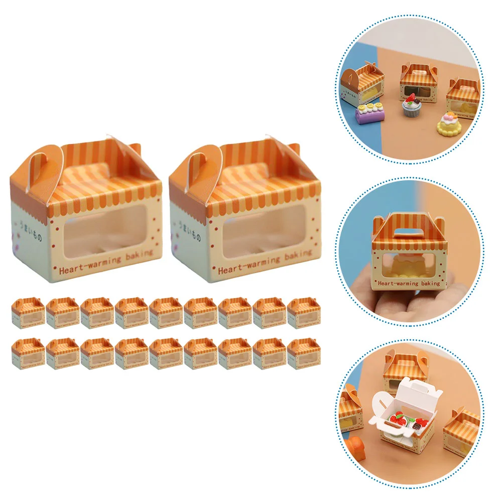 Tiny Candy Boxes 20pcs Simulation Mini Cake Toast Dessert 1:12 Dollhouse Accessories Gift Toy Paper Scene Layout