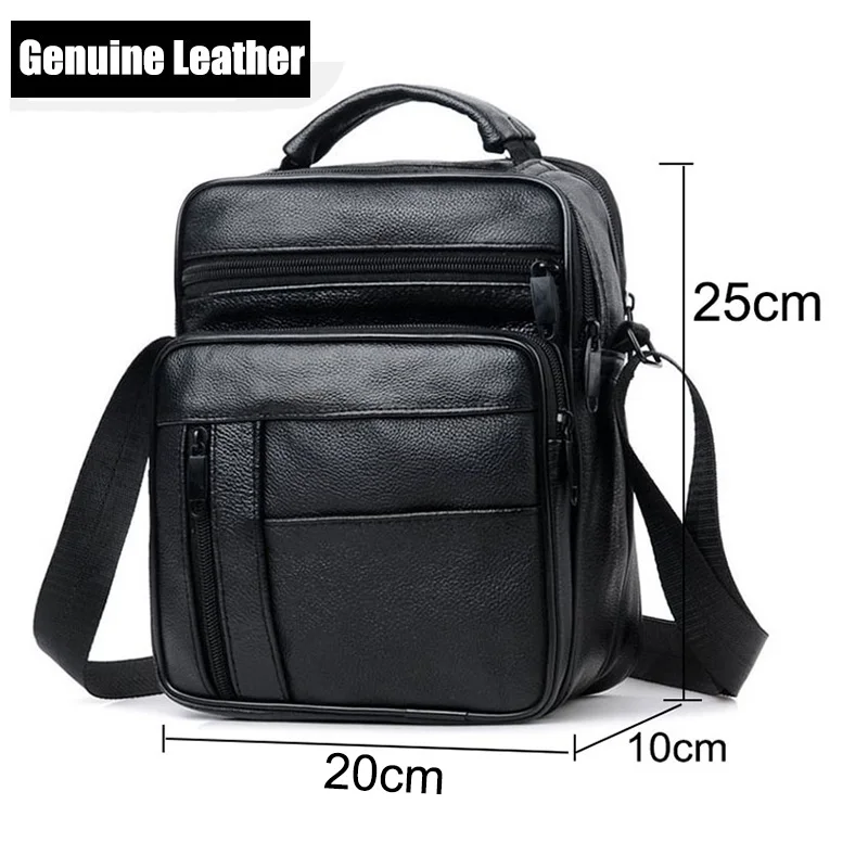 Hot Men\'s Genuine Leather Crossbody Shoulder Bags High quality Tote Fashion Business Man Messenger Bag Leather Bags Male Handbag