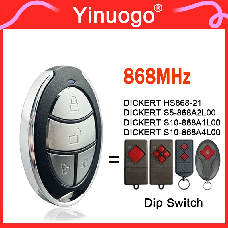 100% Clone DICKERT S10 S5 868 HS868-21 868MHz Garage Door Remote Control For DICKERT S10-868A4L00 S10-868A1L00 S5-868A2L00