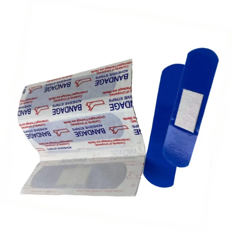 

100pcs/set Blue Band Aid for Chef Cook Metal Detectable Waterproof Wound Plaster First Aid Strips Dressing Patch Blue Woundplast