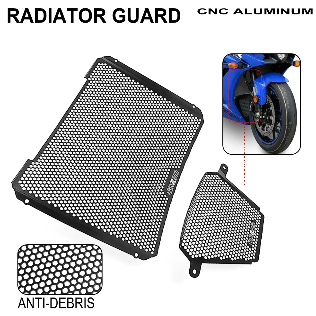 لسوزوكي gsx r1000 gsxr1000 2017 - 2022 دراجة نارية شبكة المبرد الحرس تعزيز حماية مكافحة الحطام مع شبكة معدنية