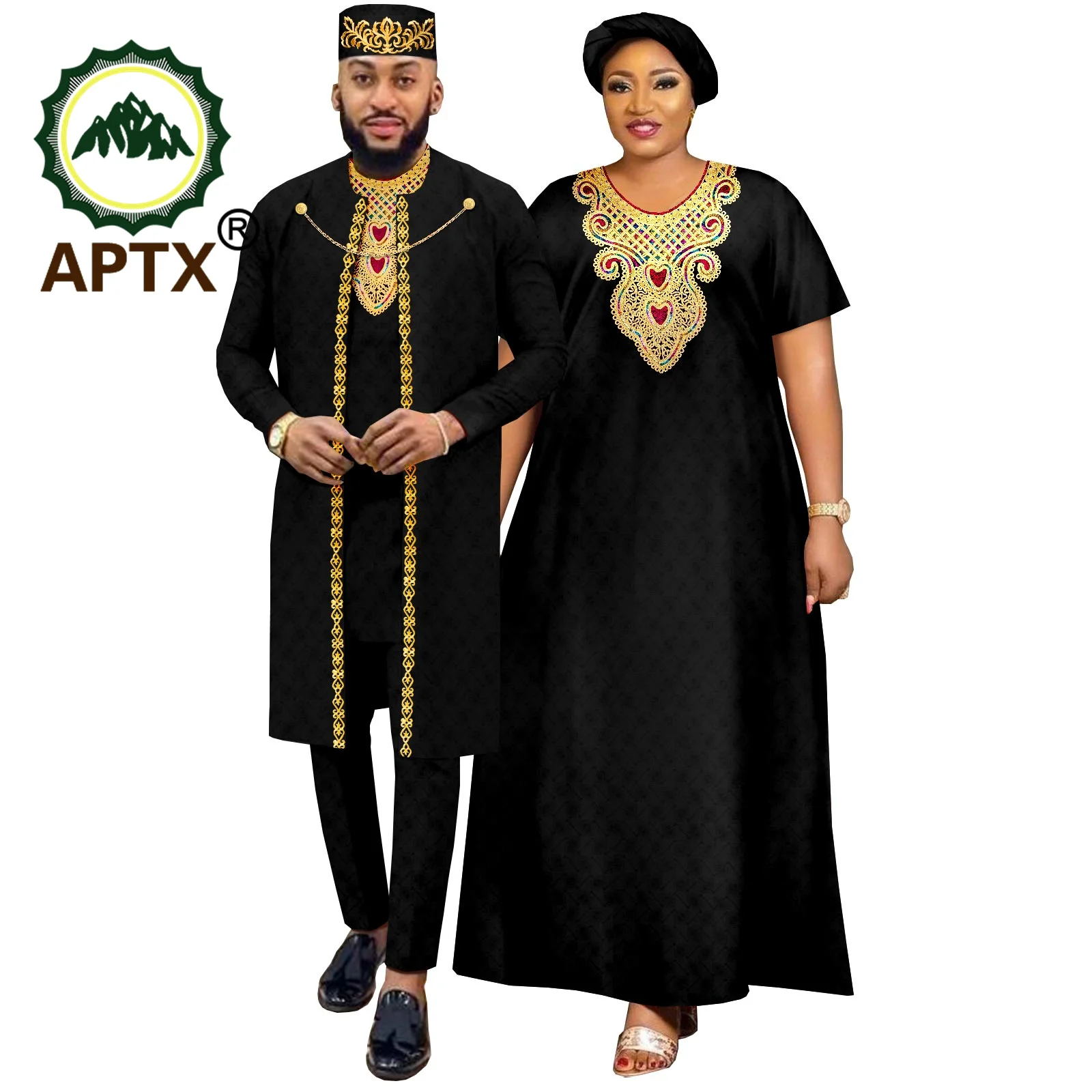 Bazin Riche Attire African Women Dress for Wedding Men Suit Embroidery Robe  Shirt Pants Hat 4 Pcs Set Party Wedding Gown Y22C079 - AliExpress 200000532
