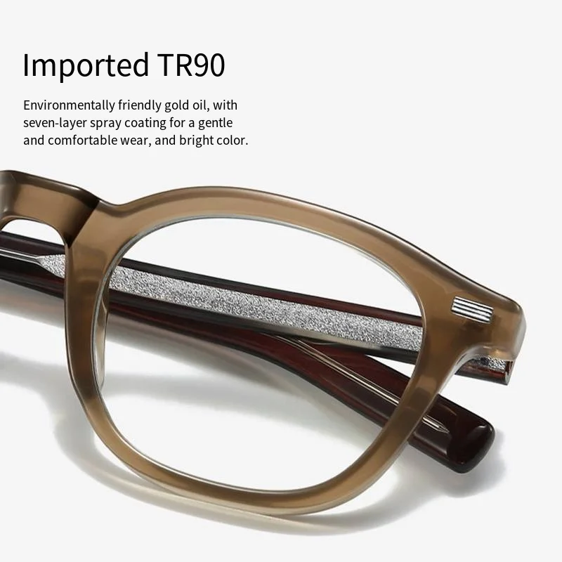 High Quality Spectacles Frame Unisex Ultralight TR90 Ellipse Rivet Glasses Frame High Definition Anti Blue Light Optical Eyewear