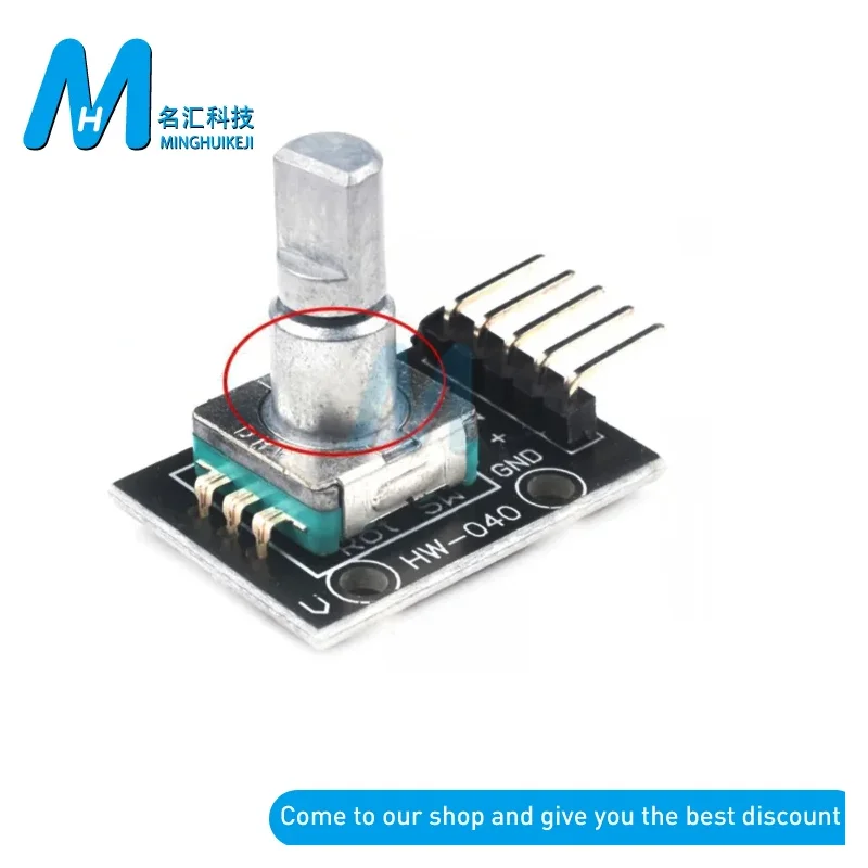 KY-040 Кирпичный датчик, поворотный энкодер на 360 градусов, круглый аудио вращающийся потенциометр, ручка, крышка EC11, цифровой поворотный энкодер