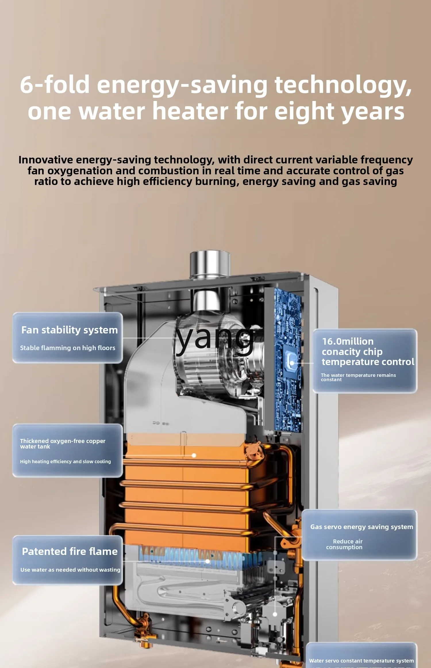 CX คงที่อุณหภูมิเครื่องทําน้ําอุ่นแก๊สไฟฟ้า Antifreeze แก๊สธรรมชาติ Strong Discharge 13 ลิตร 16 ลิตร S6S