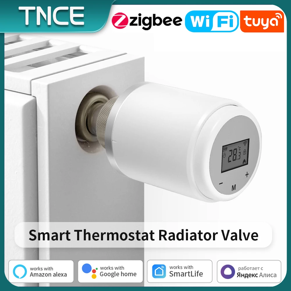 TNCE Tuya Thermostatic Radiator Valve wifi zigbee 2mqtt, Smart TRV thermostat Temperature Control, voice Alexa Google Home alice