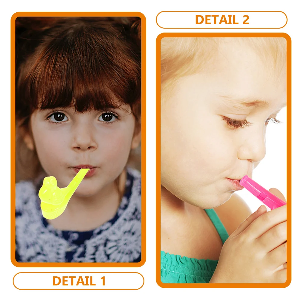 12 قطعة صافرة الطيور المائية لعبة بلاستيكية سطح أملس لا نتوءات حفلة عيد ميلاد الدعائم آلة موسيقية نمط الرسوم المتحركة