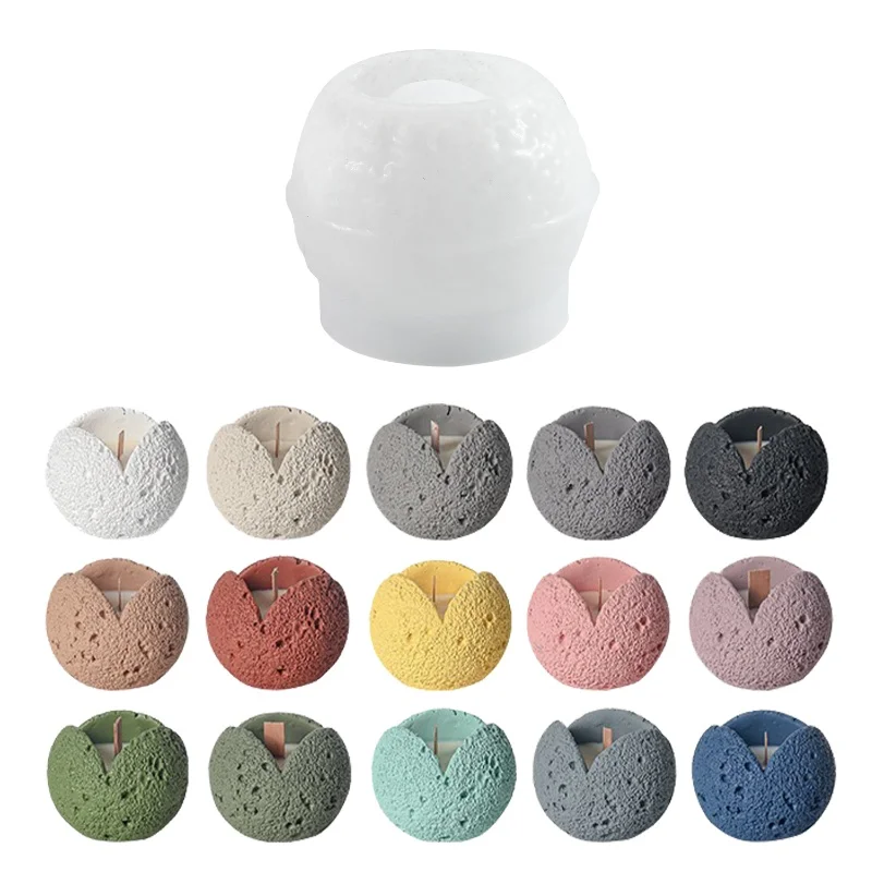 유성 구형 실리콘 몰드, DIY 아로마 테라피 캔들 컵, 송진 에폭시 몰드, 홈 데코 보관, 3 피스