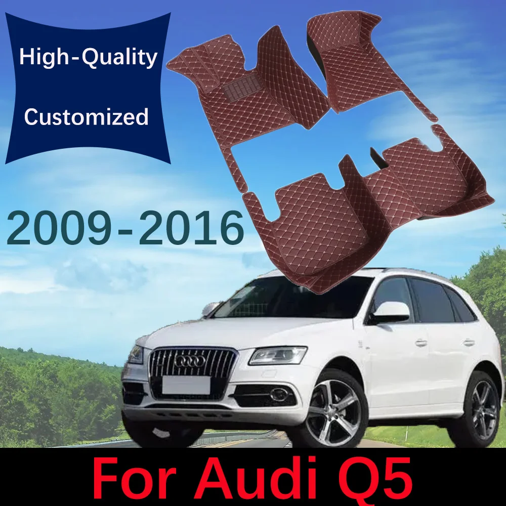 

Custom Leather Car Floor Mats For Audi Q5 MK1 2009 2010 2011 2012 2013 2014 2015 2016 Automobile Carpet Rugs Foot Pads Interior