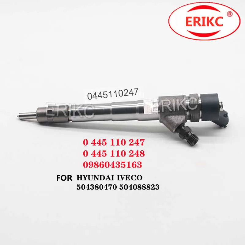 ERIKC 0445110247 Fuel Injector 0445110248 09860435163 FOR HYUNDAI IVECO 504380470 504088823 FOR Fiat DUCATO MASSIF DAILY