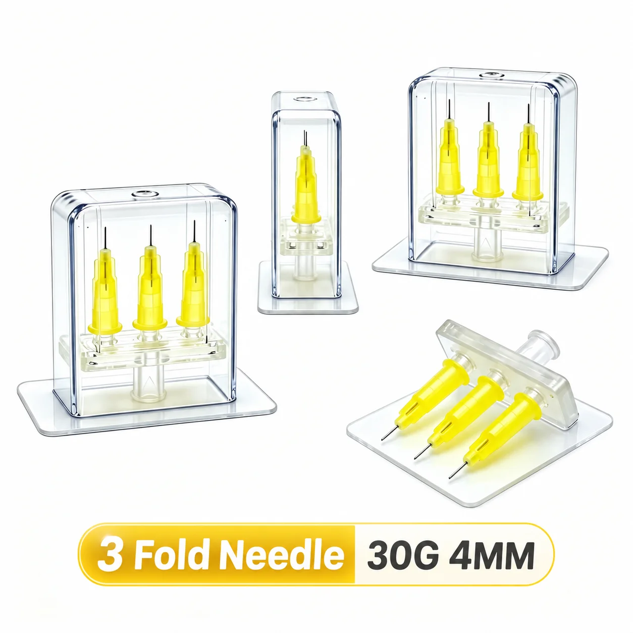 5Pcs/10Pcs Popular Pick 3-Section Multi Injector Plate With 30G 4MM Micro Meso Needles Tattoo Needle for Facial Hair Beauty Care